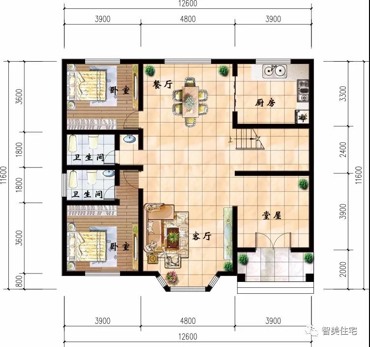 客廳挑空設計的兩層別墅 客廳挑空設計的兩層別墅