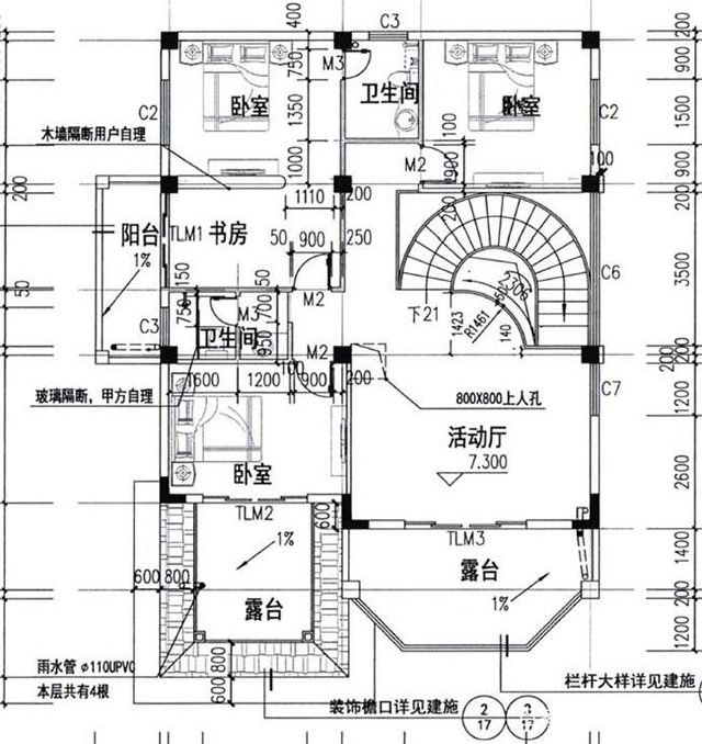 復式三層建筑設計圖紙( 復式三層建筑設計圖紙(